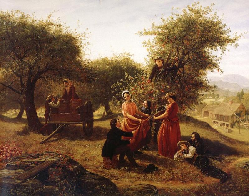 Jerome B Thompson Apple Gathering Norge oil painting art